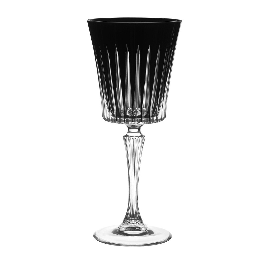 Majestic Gifts European Glass Water / Wine Goblet Black Set/6   10 Oz.