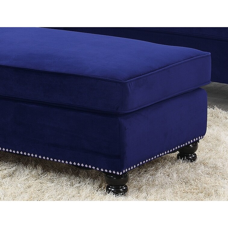 Light Luxury Recliner Velvet Mattress Living Room Bed Chair Living Room Small Square Table Chrome Plated Nail Head Decoration