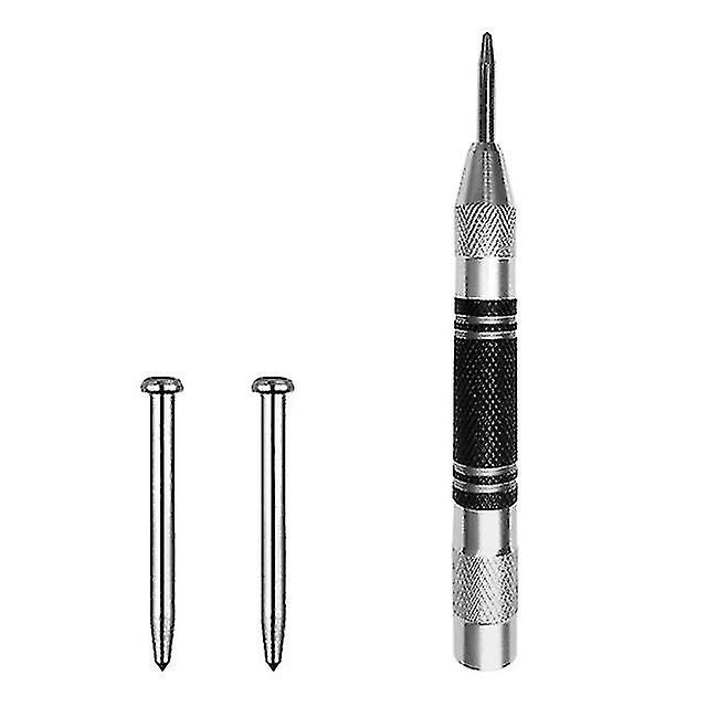 Upgrade Automatic Center Pin Spring Loaded Mark Center Punch Tool Wood Indentation Mark Woodworking