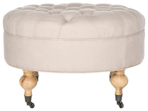 Clara Tufted Round Ottoman  Mcr4601A   French Country   Footstools And Ottomans   by BisonOffice  Houzz