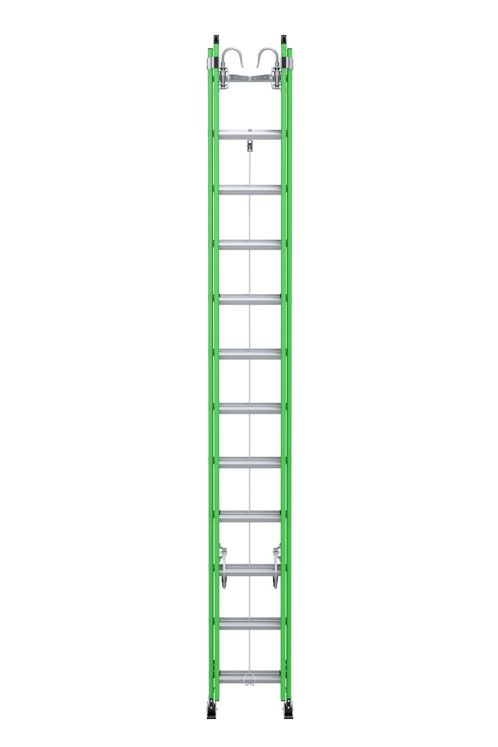 Werner AERO Extension Ladder 24and#8242; IAA FG Box Rail/Tri Rung Cable Hook V Rung ;