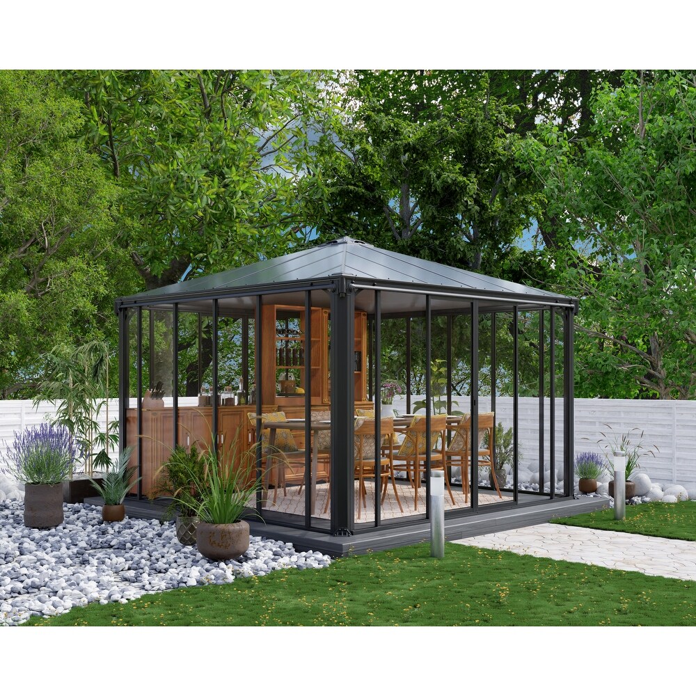 Ledro Gray/Bronze Closed Gazebo / Hot Tub Enclosure and