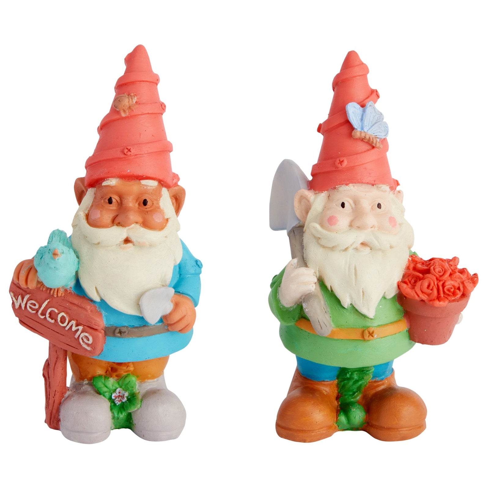 2-Pack Mini Paint Your Own Garden Gnome Statues, Blank Ceramics to Paint, Unpainted DIY Arts and Crafts Ceramic Figurines for Kids and Adults, Funny Lawn Decor, 5 in