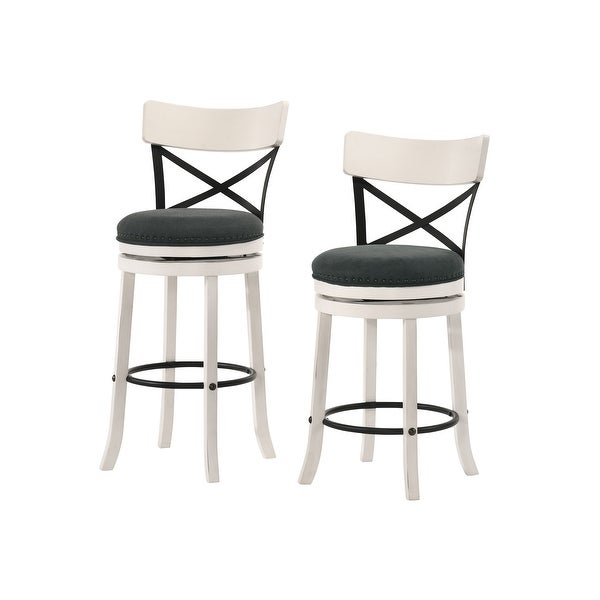 Furniture of America Heidi Modern Farmhouse Swivel Barstools Set of 2