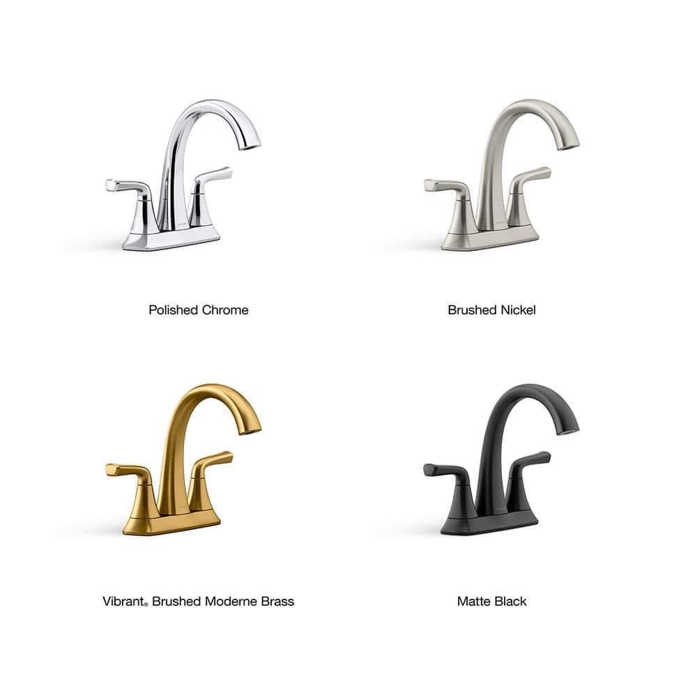 KOHLER Sundae 4 in Centerset 2Handles Bathroom Faucet in Vibrant Brushed Nickel