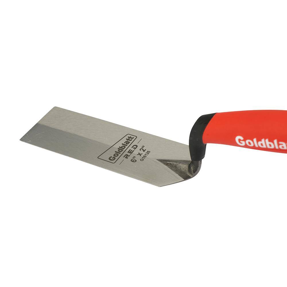 Goldblatt RED SINCE 1885 6 in. x 2 in. Pro Margin Trowel (1-Piece) G16126