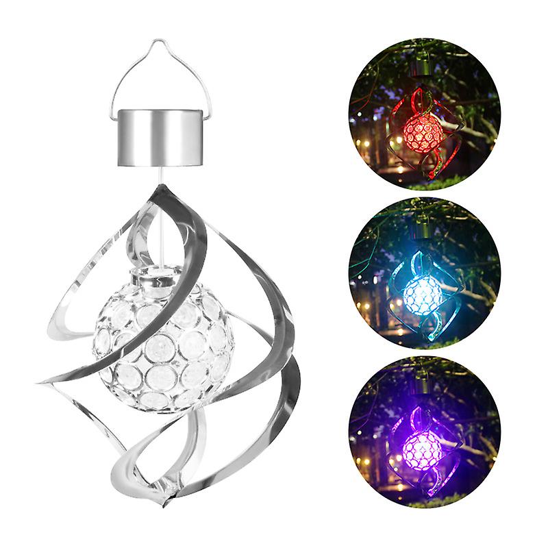 Solar Powered Wind Chimes Led Spiral Colour Changing Hanging Wind Light