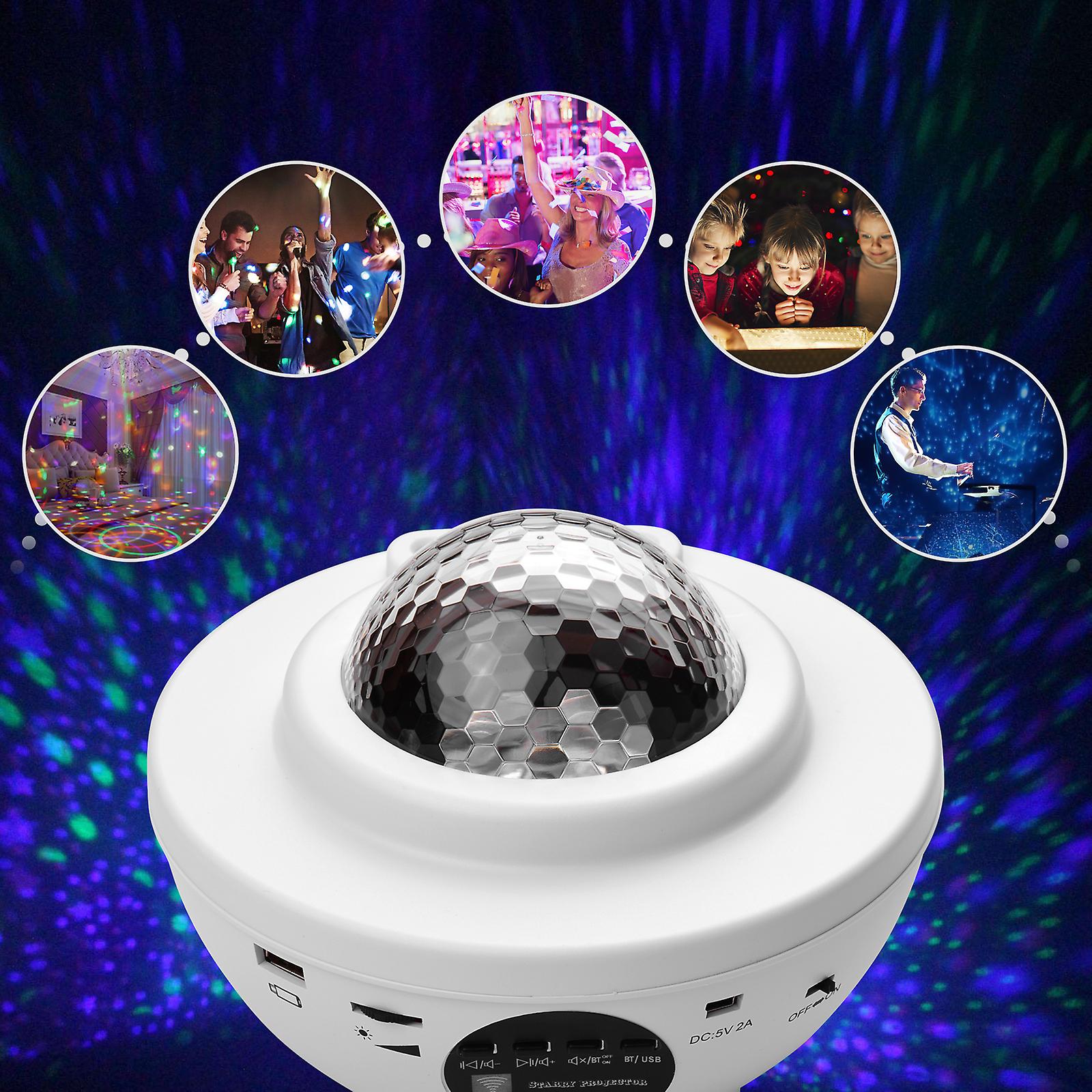 Led Galaxy Star Projector Lamp Light Bt Music Speaker Rgbw Lighting Sound Control For Bedroom Night Light Christmas Ktv Party Room Decor Home Theater