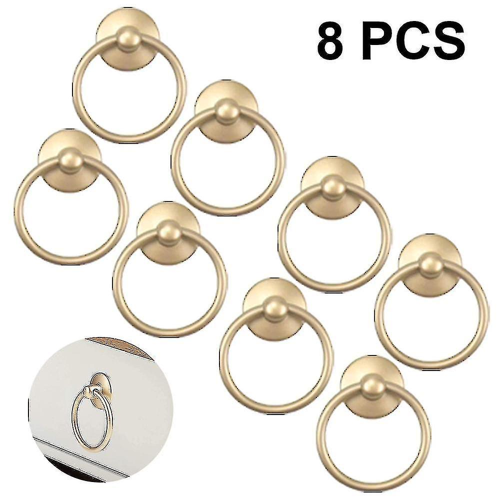 8pcs Vintage Cabinet Ring Knobs Round Antique Drawer Pulls Handle