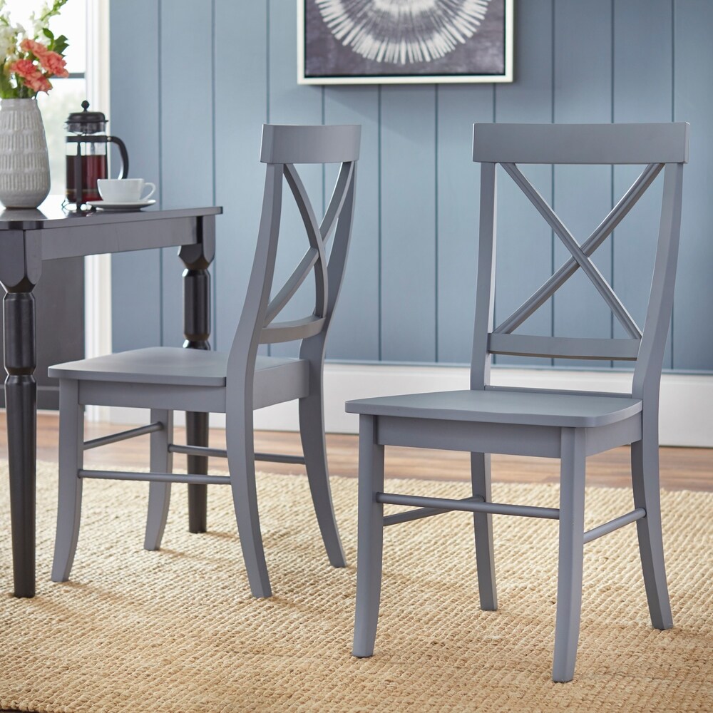 Simple Living Albury 7 piece Black and Grey Cross Back Dining Set