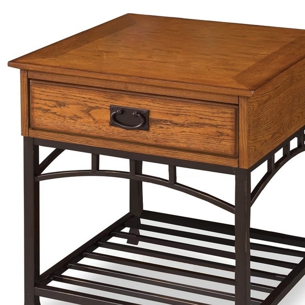 Modern Craftsman Distressed Oak End Table by Homestyles