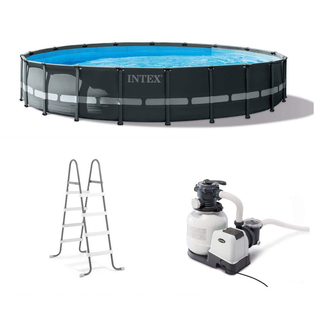 Intex 20 ft. x 48 in. Ultra XTR Frame Round Swimming Pool Set with Sand Filter Pump 26333EH