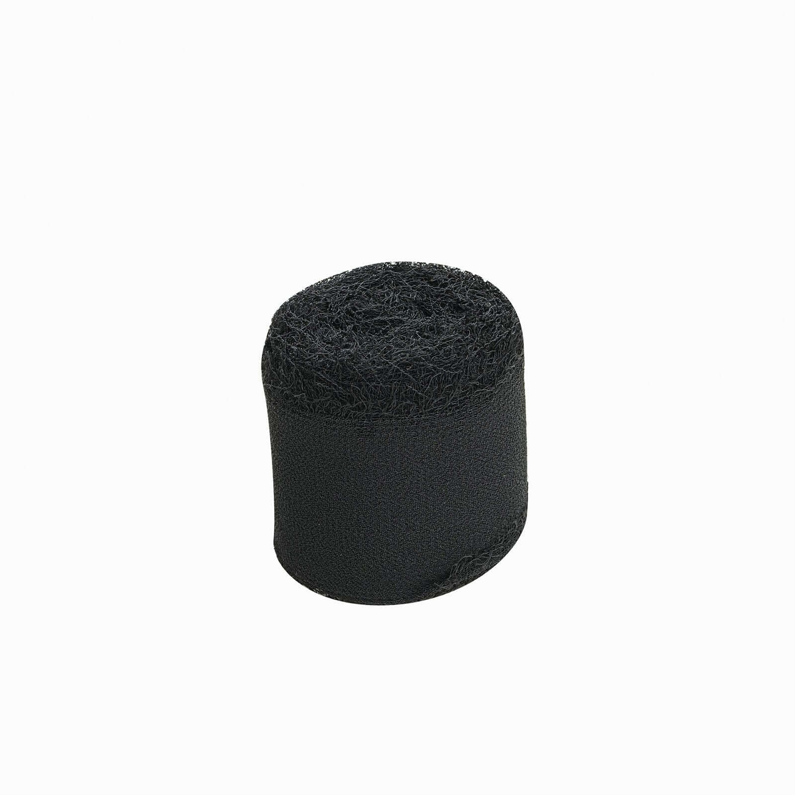 2 Pack Black Silk-Like Chiffon Linen Ribbon Roll For Bouquets, Wedding Invitations Gift Wrapping 6yd