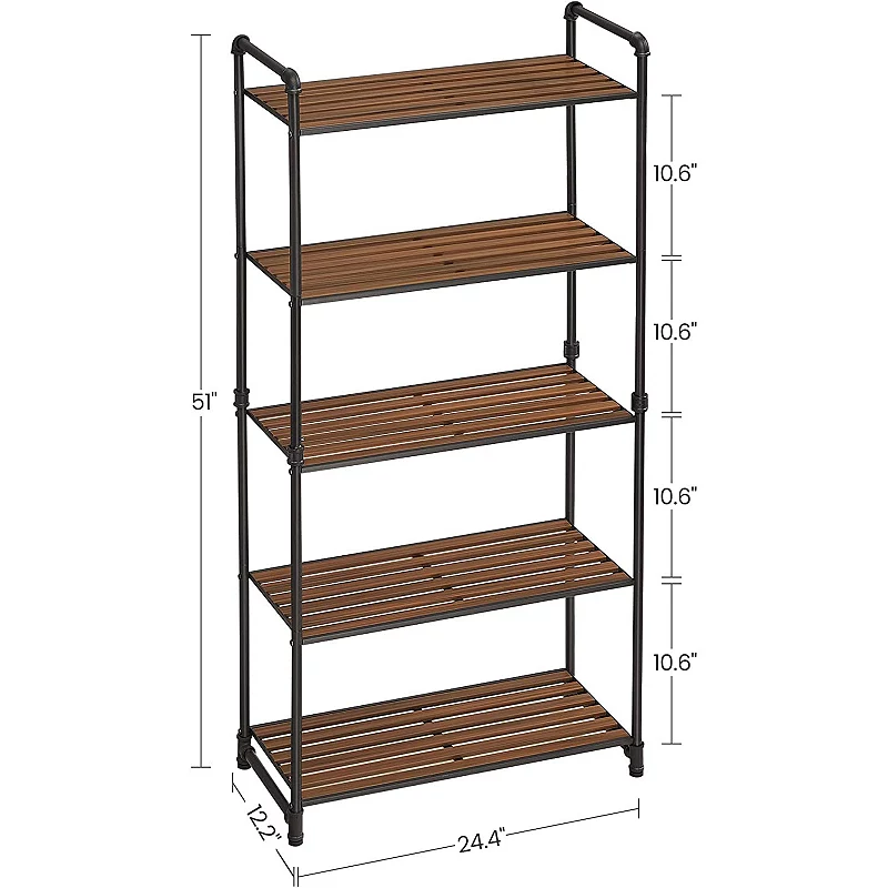 Bathroom Shelves， 5-Tier Storage Rack， Plant Flower Stand，  for Living Room， Balcony， Kitchen