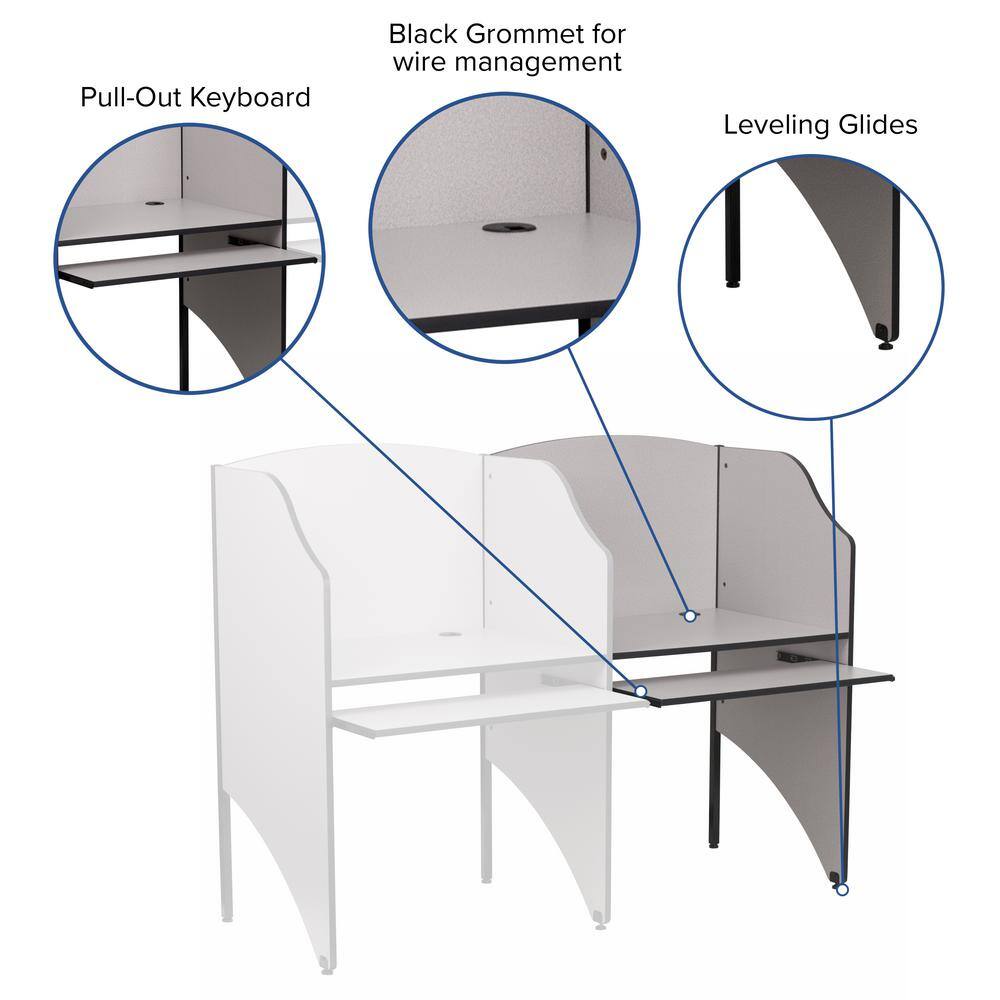 Carnegy Avenue Nebula Grey Study Carrels CGA-MT-4968-NE-HD