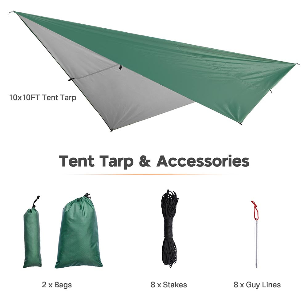 Yescom Camping Tarp Rain Shelter 10x10ft UV50+ PU3,000mm