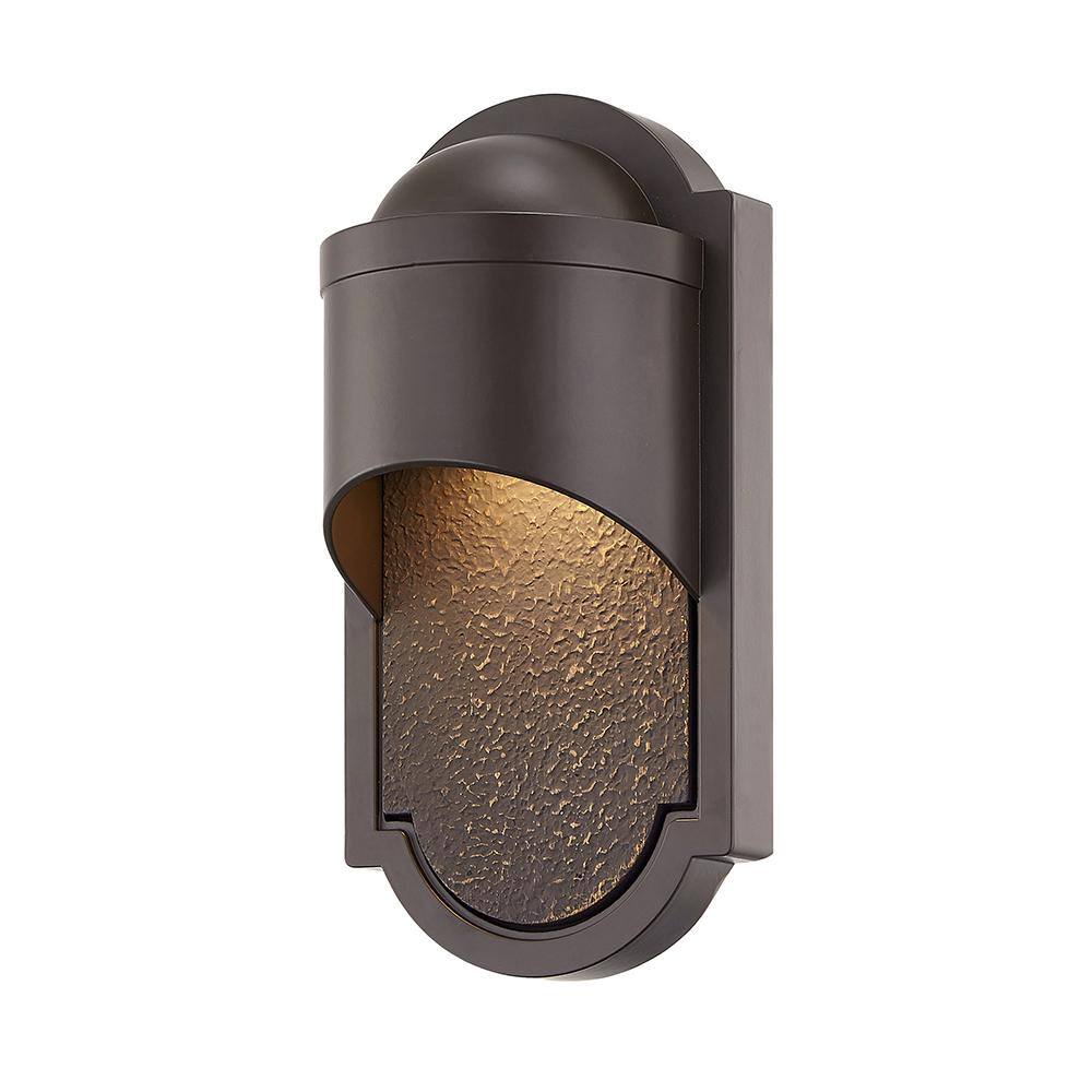 Home Decorators Collection Dark Sky 1-Light Bronze Outdoor Integrated LED Wall Lantern Sconce HD-1244-I