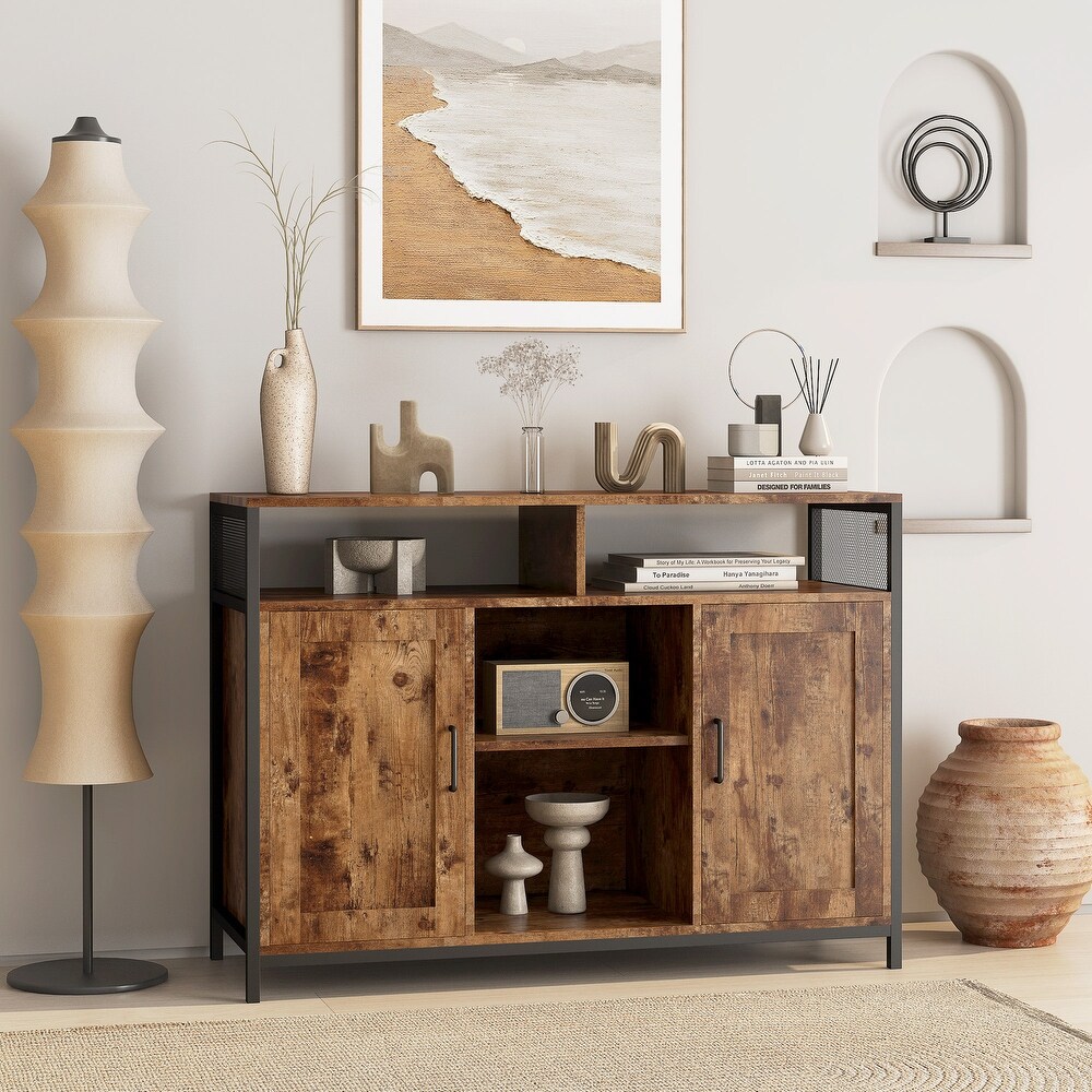 Sideboard  Storage Cabinet with Open Shelves