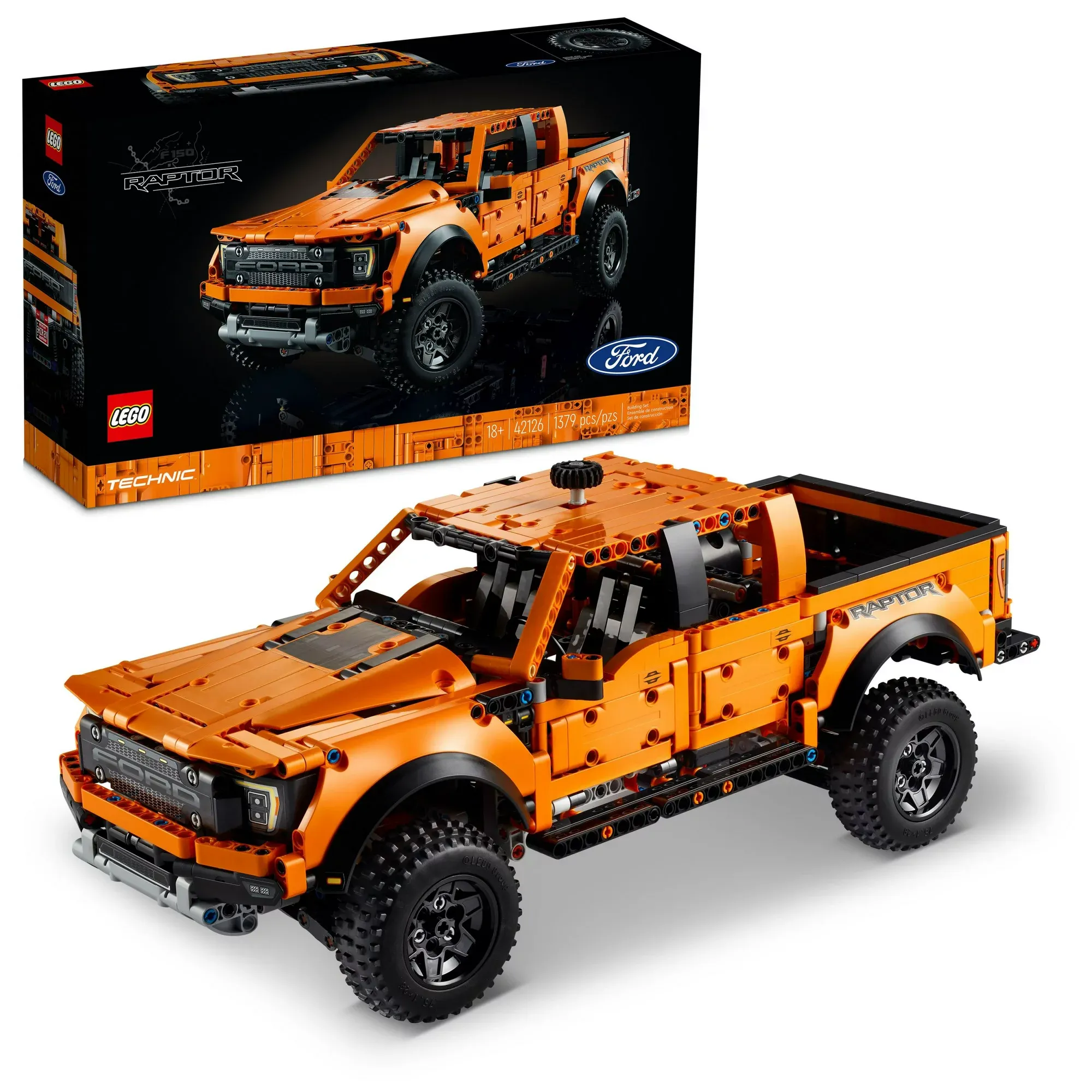 LEGO Technic Ford F-150 Raptor 42126 Model Building Kit (1，379 Pieces)