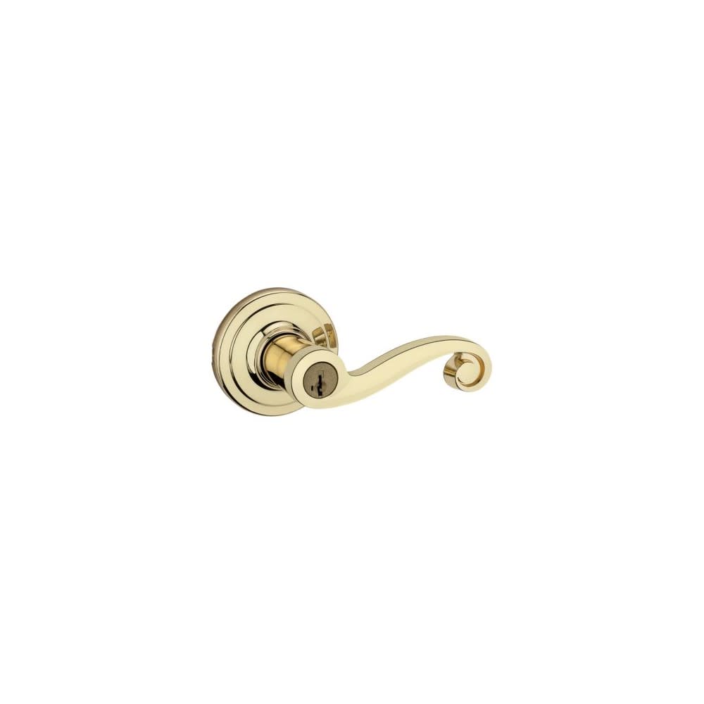 Polished Brass Signature Series Keyed Entry Lido Door Lever