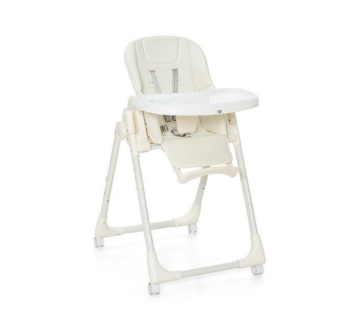 Slickblue Folding High Chair with Height Adjustment and 360anddeg; Rotating Wheels