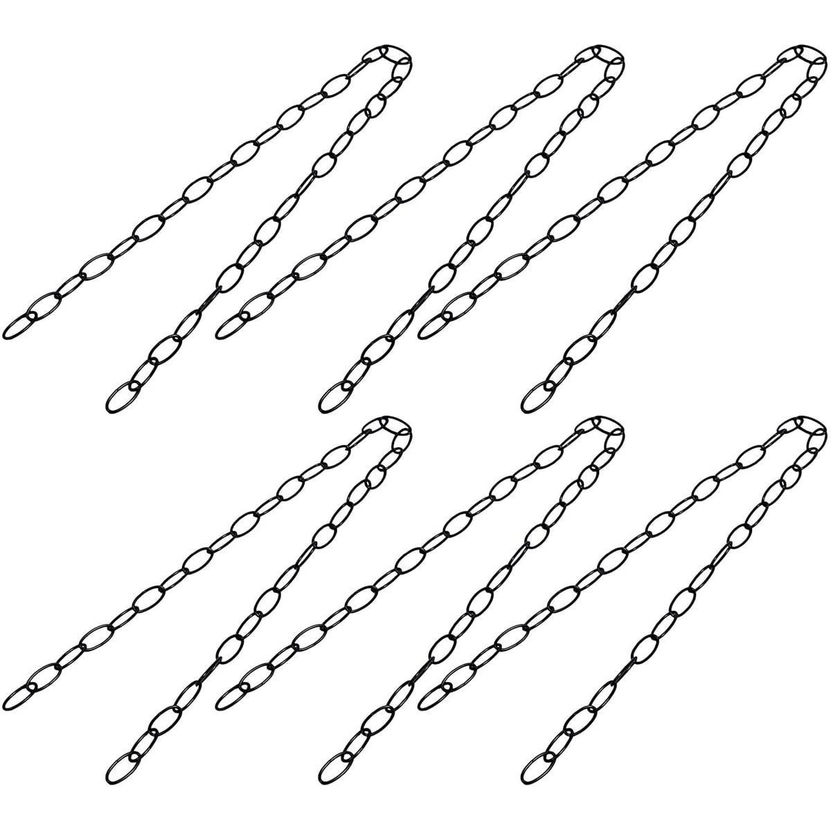 6 Pack Metal Hanging Chains for Pots, Plants, Planters, and Bird Feeders, Black, 36 in.