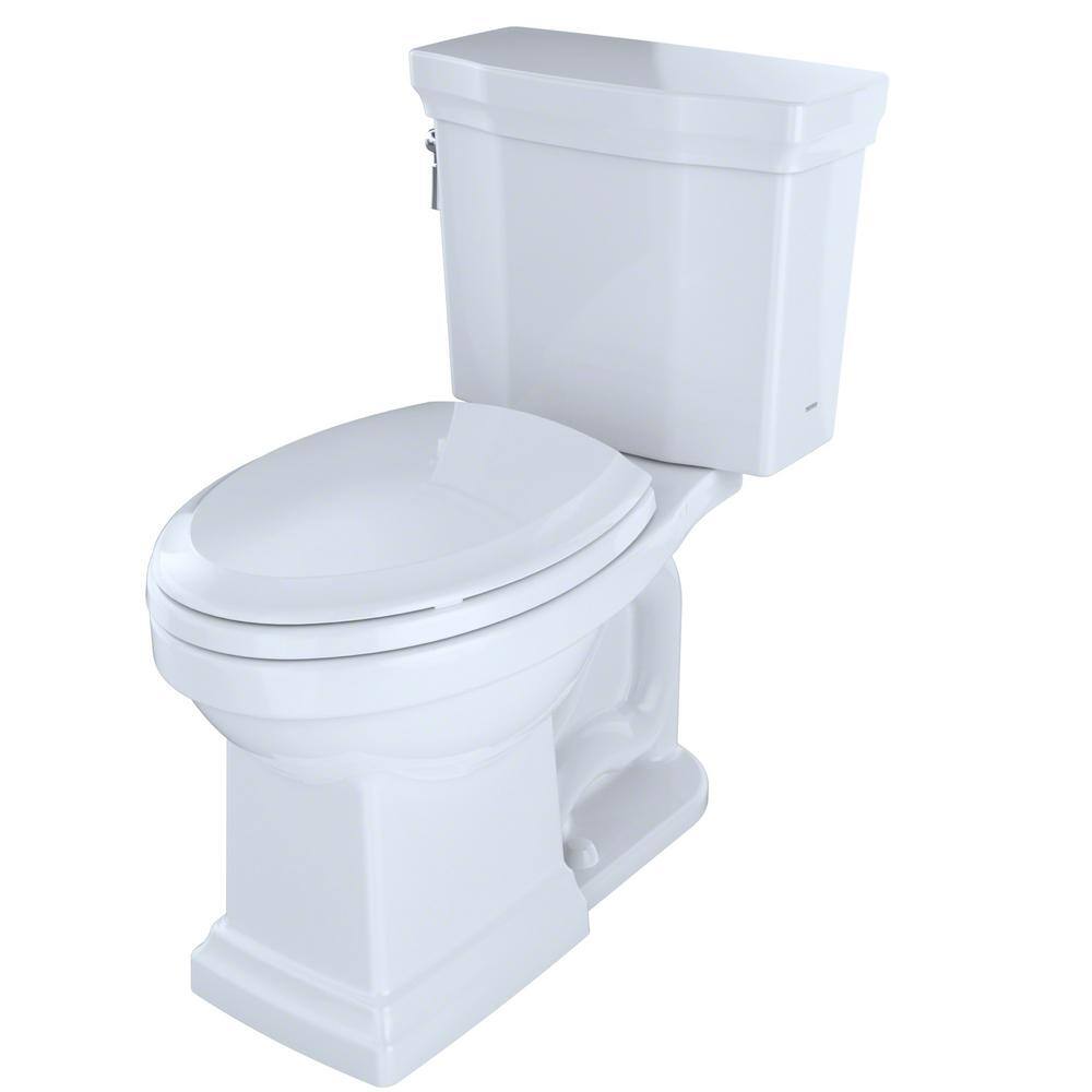 TOTO Promenade II 2-Piece 1.28 GPF Single Flush Elongated ADA Comfort Height Toilet in Cotton White SoftClose Seat Included MS404124CEFG#01