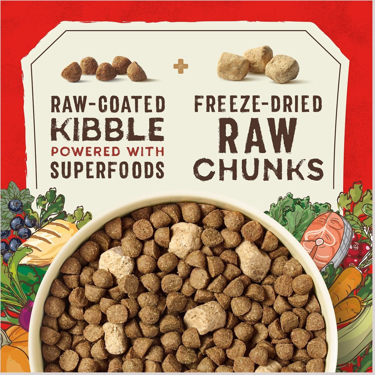 Stella and Chewy's SuperBlends Raw Blend Wholesome Grains Puppy Cage-Free Chicken and Wild Caught Salmon Recipe with Superfoods Dry Dog Food