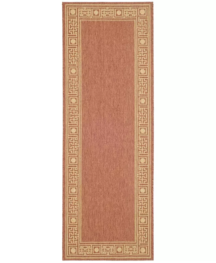 Safavieh Courtyard CY5143 Rust and Sand 2'3 x 6'7 Runner Outdoor Area Rug