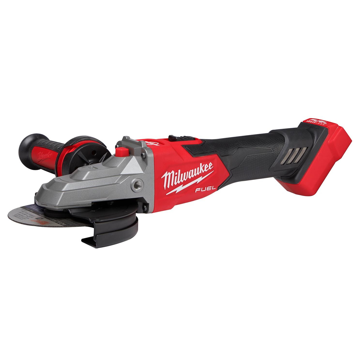 Milwaukee Tool 2887-20 Milwaukee M18 FUEL 5 in. Flathead Braking Angle Grinders with Slide Switch Lock-On