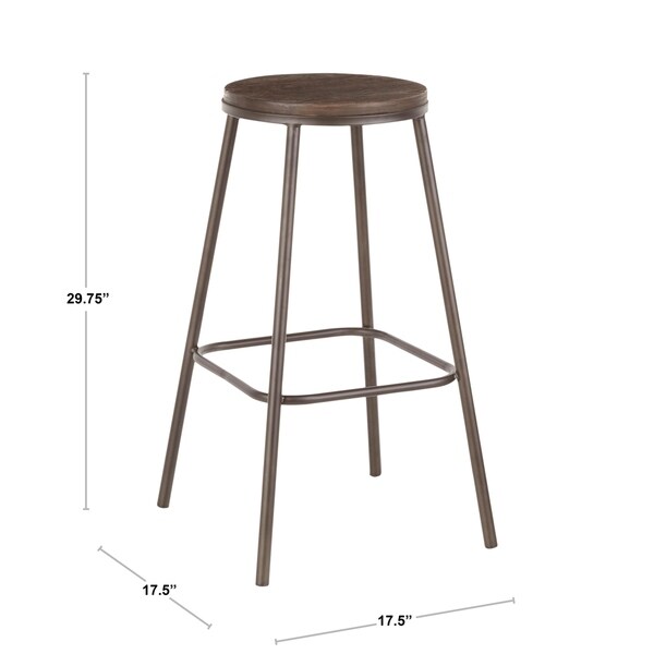 Carbon Loft Barton Industrial Round Bar Stool (Set of 2)