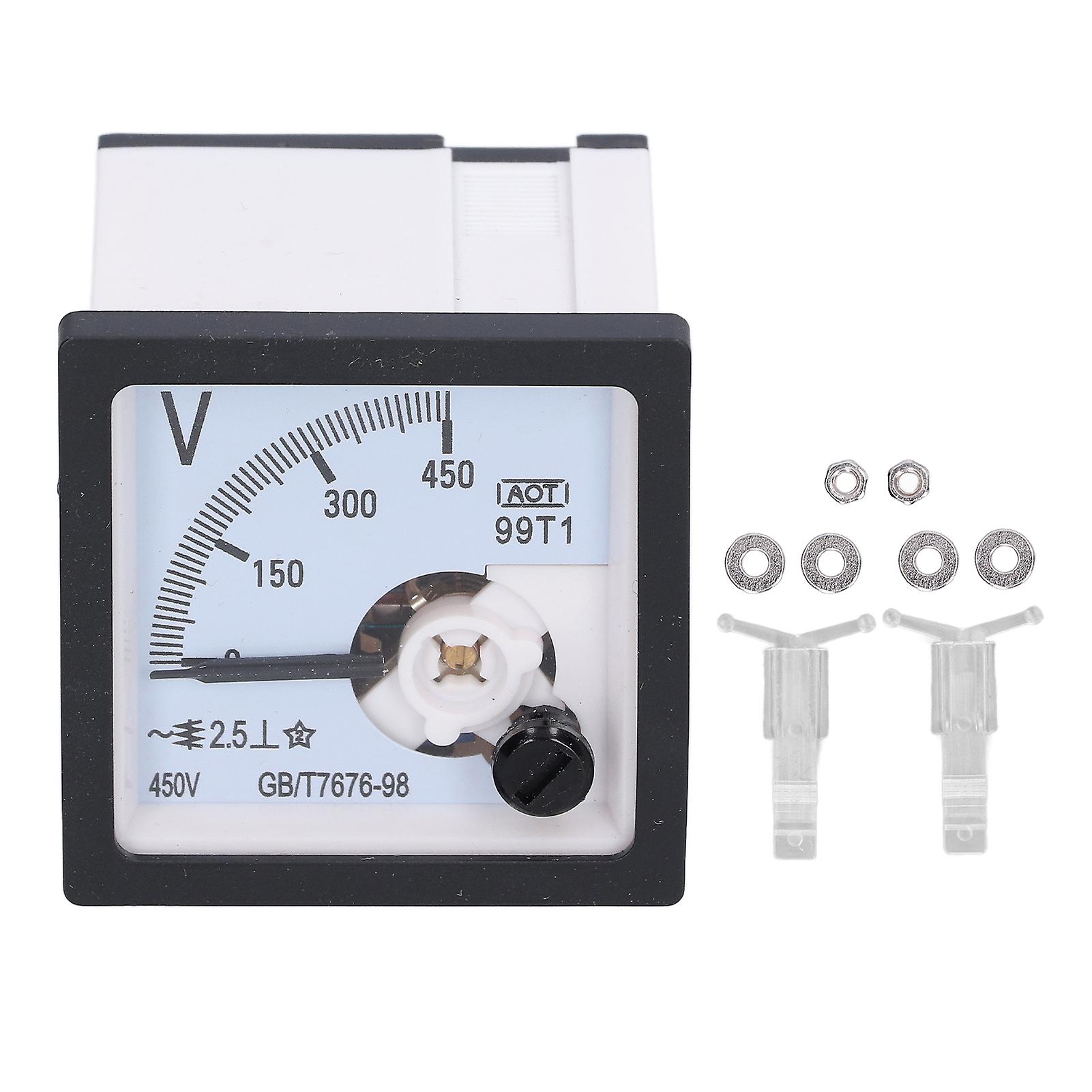 Dial Panel Voltage Meter Portable Fine Tuning Pointer Voltmeter Measuring Monitor 0450v 99t1v