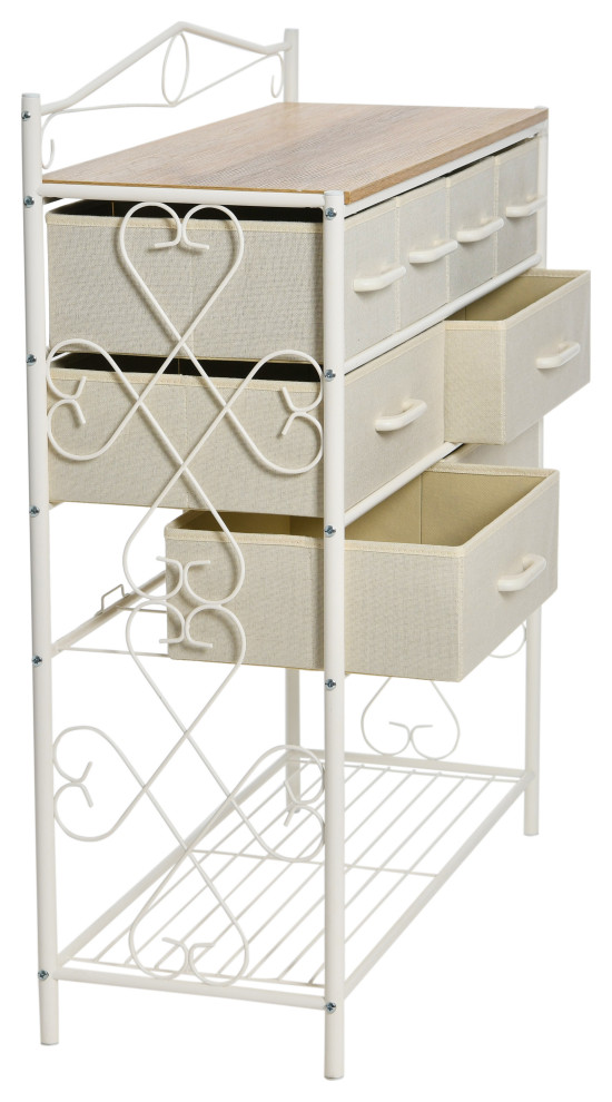 Dresser Table  8 White Drawers  Shoe Shelf White  Scandinavian White Top   Traditional   Dressers   by Household Essentials  Houzz