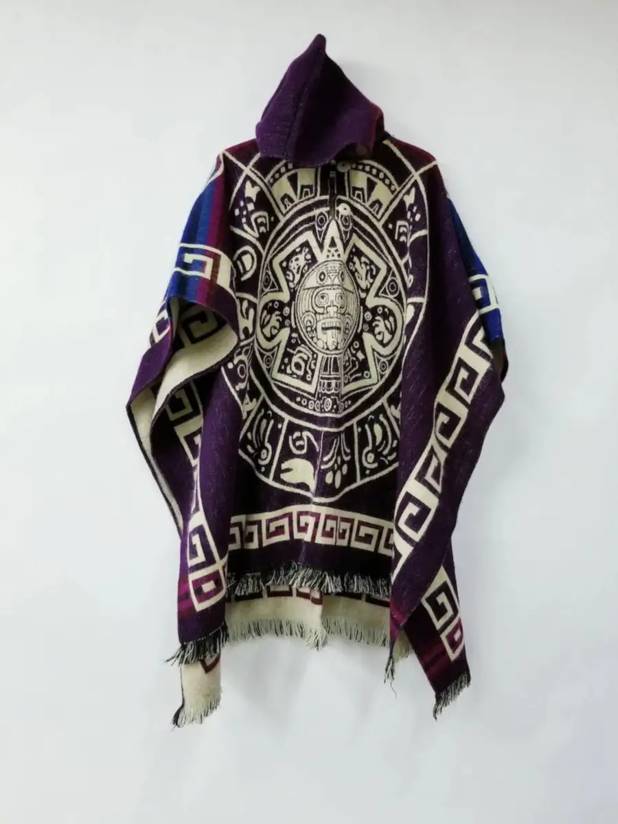 Ethnic Print Hooded Cape