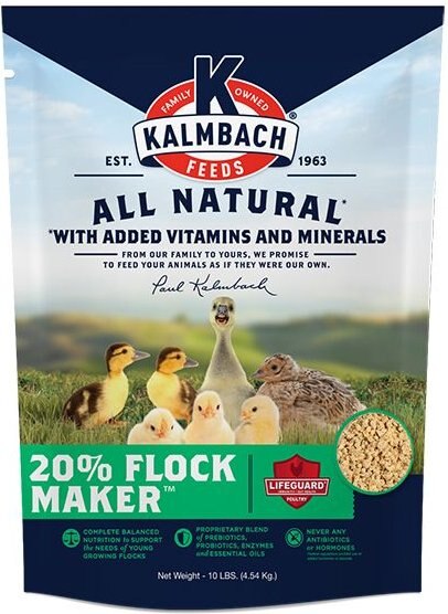 Kalmbach Feeds 20% Flock Maker Crumble Growing Mixed Flocks Bird Feed， 10-lb bag