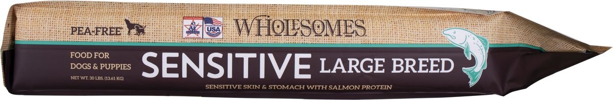 Wholesomes Sensitive Skin and Stomach Large Breed Salmon Dry Dog Food， 30-lb bag