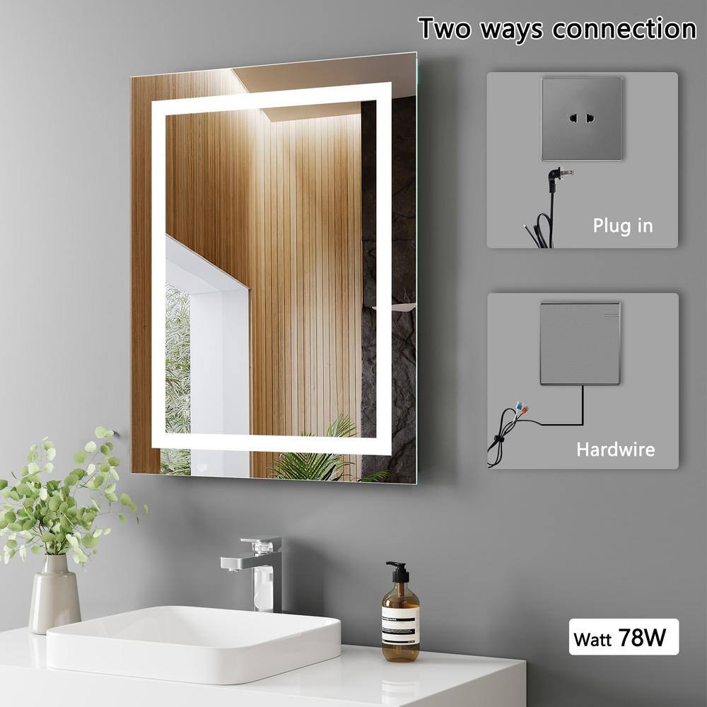 KINWELL 48 in. W x 36 in. H Frameless Rectangular LED Light Bathroom Vanity Mirror MCG0520