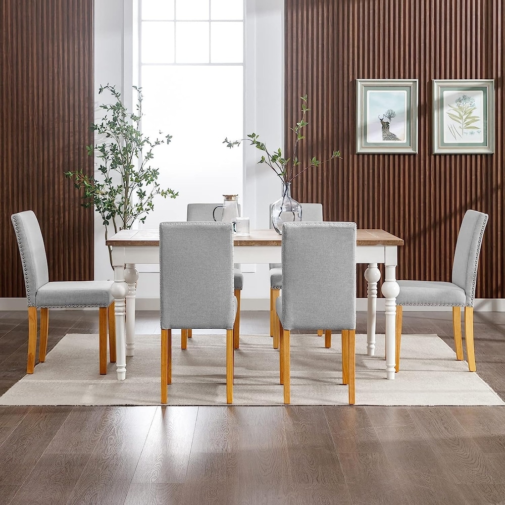 Mixoy Dining Chair Upholstered Dining Chairs with Nailed Trim Backrest Suitable for Dining Table  Kitchen Chair for Home