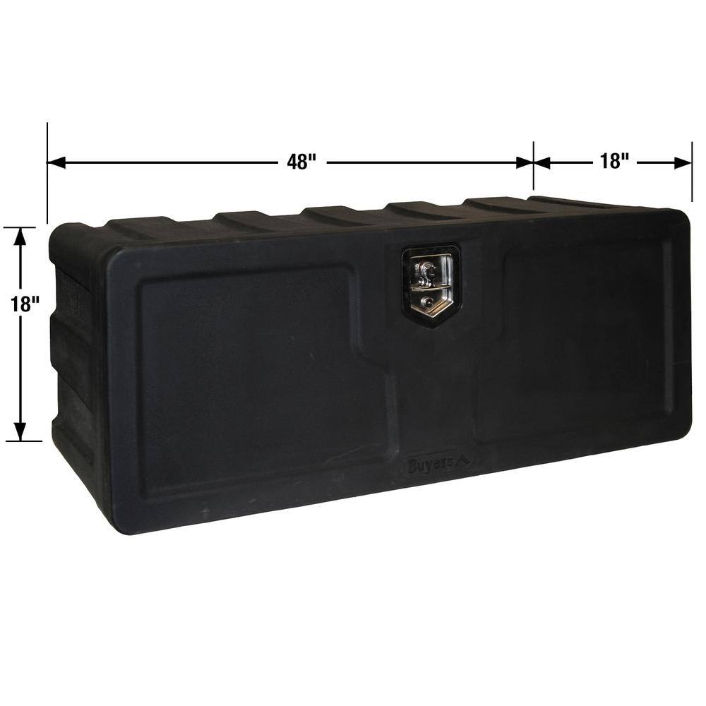 Buyers Products Company 18 in. x 18 in. x 48 in. Matte Black Plastic Underbody Truck Tool Box 1717110