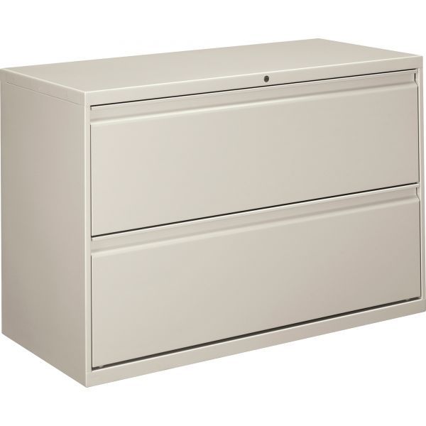 HON 800 Series Two-Drawer Lateral File， Letter/Legal/A4， 42w x 18d x 28h， Light Gray