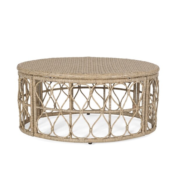 Woven Wicker Weave Coffee Table for Patio