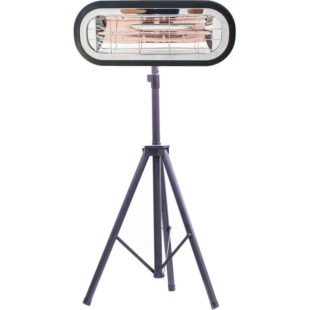 Hanover 18 in. Electric Halogen Infrared Heat Lamp with Mounting Bracket and Tri-Pod Stand Powerful Heating up to 122 Sq. Ft. HAN1001HABLK-TP