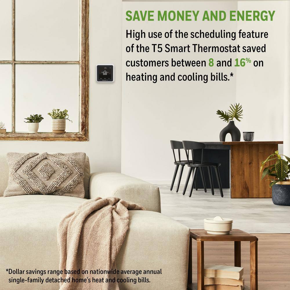 Honeywell Home T5 7-Day Smart Wi-Fi Programmable Thermostat with Geofence Technology RTH8800WF2022