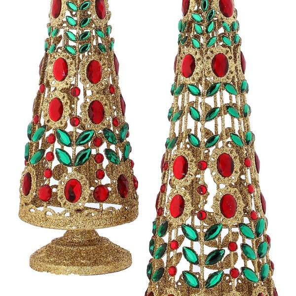 1924 Wire Jeweled Tree Set of 2