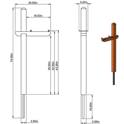 Gibraltar Mailboxes Cedar Deluxe， Drive-In， Crossarm， Mailbox Post Kit， Natural Finish， DPKX0000