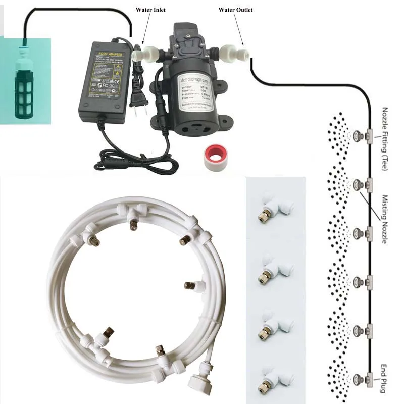 Low Pressure Misting Sprayer with 12V Micro Diaphragm Pump for Garden