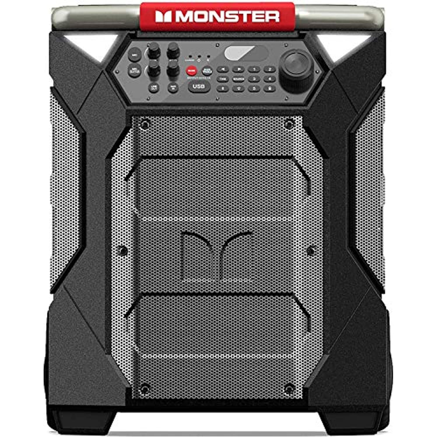 Monster Rockin' Roller 270 Portable Indoor/Outdoor Wireless Speaker， 200 Watts， Up to 100 Hours Playtime， IPX4 Water Resistant， Qi Charger， Connect to Another TWS Speaker (Slate)