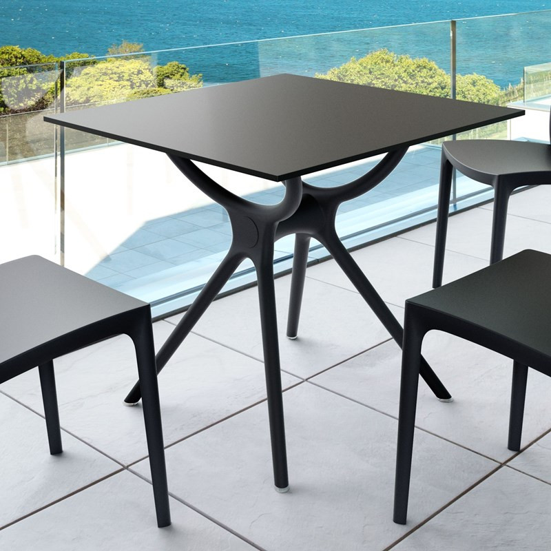 Compamia Siesta Air 31 quotSquare Dining Table in Black   Midcentury   Outdoor Dining Tables   by Homesquare  Houzz