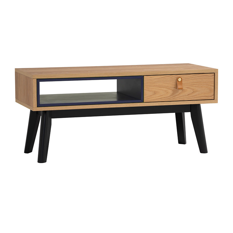 CASTOR Coffee Table 100cm - Natural, Navy Blue & Black