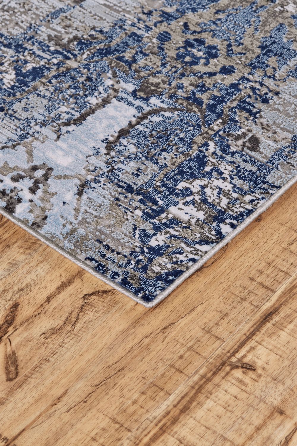 Javers Ice Blue and Navy Rug by BD Fine